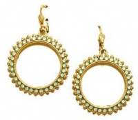 Catherine Popesco 14K Gold Plated Pacific Opal Swarovski Crystal Open Circle Dangle Earrings Catherine Popesco 14K Gold Plated Pacific Opal Swarovski Crystal Open Circle Dangle Earrings