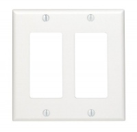 Leviton 80409-W 2-Gang Decora/GFCI Device Decora Wallplate, Standard Size, Thermoset, Device Mount, White Leviton 80409-W 2-Gang Decora/GFCI Device Decora Wallplate, Standard Size, Thermoset, Device Mount, White
