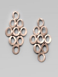 A cascade of elegant, open ovals in 18k gold and sterling silver with a warm 18k rose goldplating. 18k gold and sterling silver with 18k rose goldplatingDrop, about 2½Post backImported A cascade of elegant, open ovals in 18k gold and sterling silver with a warm 18k rose goldplating. 18k gold and sterling silver with 18k rose goldplatingDrop, about 2½Post backImported