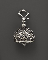 Inspired by Zen philosophy, this intricately detailed, blackened and polished sterling silver meditation bell from Paul Morelli jingles softly. Inspired by Zen philosophy, this intricately detailed, blackened and polished sterling silver meditation bell from Paul Morelli jingles softly.