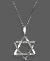 Symbolic and sentimental. Effy Collection's stunning Star of David pendant makes the perfect holiday gift. Crafted in 14k white gold, sparkling, round-cut diamonds (1/8 ct. t.w.) add extra shine. Approximate length: 18 inches. Approximate drop: 1/2 inch. Symbolic and sentimental. Effy Collection's stunning Star of David pendant makes the perfect holiday gift. Crafted in 14k white gold, sparkling, round-cut diamonds (1/8 ct. t.w.) add extra shine. Approximate length: 18 inches. Approximate drop: 1/2 inch.