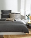 Bar III Garment Wash Gray Pleated KING Pillow Sham