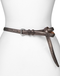 Give your waistline the designer treatment. In lizard embossed leather, Lauren Ralph Lauren's embossed leather belt adds exotic in a cinch. Give your waistline the designer treatment. In lizard embossed leather, Lauren Ralph Lauren's embossed leather belt adds exotic in a cinch.