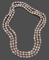 Soft pink and peach tones add subtle accent to this beautiful cultured freshwater pearl (7-8 mm) necklace. Approximate length: 64 inches. Soft pink and peach tones add subtle accent to this beautiful cultured freshwater pearl (7-8 mm) necklace. Approximate length: 64 inches.