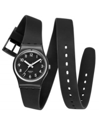 Wrap your wrists in sporty style with this Lady Black collection Swatch watch.