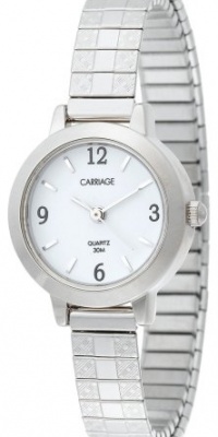 Carriage Women's C7A241 Silver-Tone Round Case White Dial Silver-Tone Stainless Steel Expansion Band Watch Carriage Women's C7A241 Silver-Tone Round Case White Dial Silver-Tone Stainless Steel Expansion Band Watch