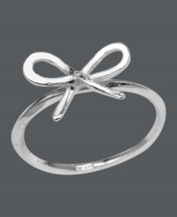 Tie your look together in style that shines. This chic ring by Unwritten features a cut-out bow design crafted in sterling silver. Sizes 7 and 8. Tie your look together in style that shines. This chic ring by Unwritten features a cut-out bow design crafted in sterling silver. Sizes 7 and 8.