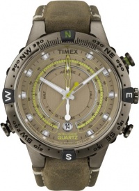 Timex Men's T2N739 Intelligent Quartz Adventure Series Tide Temp Compass Titanium-Tone Stainless Steel Case Brown Leather Strap Watch Timex Men's T2N739 Intelligent Quartz Adventure Series Tide Temp Compass Titanium-Tone Stainless Steel Case Brown Leather Strap Watch