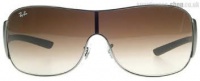 New Ray Ban RB3321 041/13 SHIELD Pewter/Brown Lens 33mm Sunglasses New Ray Ban RB3321 041/13 SHIELD Pewter/Brown Lens 33mm Sunglasses