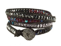 Midnight Beaded Leather Wrap Bracelet (large (29.5)) Midnight Beaded Leather Wrap Bracelet (large (29.5))