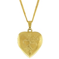 Stunning Gold Tone Heart Shape Locket Pendant With 18 Chain