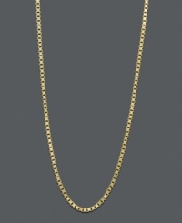 Set in 14k yellow gold, the rich luster of this box chain adds classic elegance to every day. Available in 16. Set in 14k yellow gold, the rich luster of this box chain adds classic elegance to every day. Available in 16.