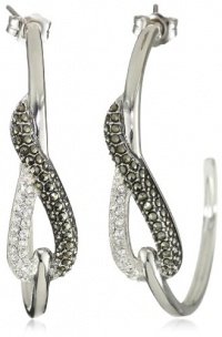 Judith Jack Status Links Sterling Silver, Marcasite and Crystal Knot Hoop Earrings Judith Jack Status Links Sterling Silver, Marcasite and Crystal Knot Hoop Earrings
