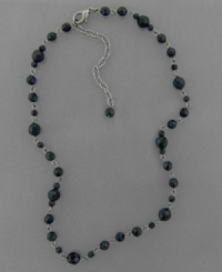 Classically chic, this Charter Club necklace features jet black beads set in silvertone mixed metal. Approximate length: 18 inches + 3-1/4-inch extender. Classically chic, this Charter Club necklace features jet black beads set in silvertone mixed metal. Approximate length: 18 inches + 3-1/4-inch extender.