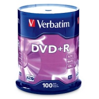 Verbatim 95098 4.7 GB up to16x Branded Recordable Disc DVD+R 100 Disc Spindle Verbatim 95098 4.7 GB up to16x Branded Recordable Disc DVD+R 100 Disc Spindle