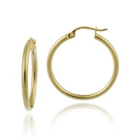 18k Yellow Gold Plated Sterling Silver Polished 2x25 Clicktop Hoop Earrings 18k Yellow Gold Plated Sterling Silver Polished 2x25 Clicktop Hoop Earrings