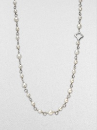 From the Bijoux Collection. A textured chain of sterling silver is illuminated by glistening pearls; wear it long or doubled-up for ultimate versatility.Cultured freshwater, naturally colored pearls Sterling silver Chain length, about 40 Toggle clasp Imported From the Bijoux Collection. A textured chain of sterling silver is illuminated by glistening pearls; wear it long or doubled-up for ultimate versatility.Cultured freshwater, naturally colored pearls Sterling silver Chain length, about 40 Toggle clasp Imported