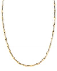 Golden and glamorous, this stylish X-patterned necklace dazzles with diamond accents. Crafted from 14k gold. Approximate length: 17 inches. Approximate width: 1/8 inch. Golden and glamorous, this stylish X-patterned necklace dazzles with diamond accents. Crafted from 14k gold. Approximate length: 17 inches. Approximate width: 1/8 inch.