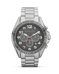 High impact accessories are on our radar. Perfect the look with this over sized watch from MICHAEL Michael Kors, featuring chronograph movement and an opalescent dial. High impact accessories are on our radar. Perfect the look with this over sized watch from MICHAEL Michael Kors, featuring chronograph movement and an opalescent dial.