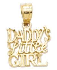The perfect gift from dad to daughter. This sweet charm features the words Daddy's Little Girl in polished and diamond-cut 14k gold. Chain not included. Approximate length: 3/5 inch. Approximate width: 1/2 inch. The perfect gift from dad to daughter. This sweet charm features the words Daddy's Little Girl in polished and diamond-cut 14k gold. Chain not included. Approximate length: 3/5 inch. Approximate width: 1/2 inch.