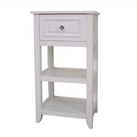 Elegant Home Fashions Dawson Collection Shelved Floor Cabinet with Drawer, White Elegant Home Fashions Dawson Collection Shelved Floor Cabinet with Drawer, White
