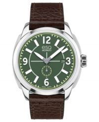 A stylish leather chronograph with sporty accents from esQ Movado's Excel watch collection. A stylish leather chronograph with sporty accents from esQ Movado's Excel watch collection.