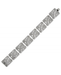 Slip on sophisticated shine with this bracelet from 2028. The square link design glistens with crystal accents. Crafted in silver-tone mixed metal. Approximate length: 7-3/4 inches. Slip on sophisticated shine with this bracelet from 2028. The square link design glistens with crystal accents. Crafted in silver-tone mixed metal. Approximate length: 7-3/4 inches.