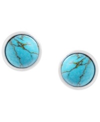 A little tease of turquoise. Kenneth Cole New York's silver-plated mixed metal earrings feature stunning semi-precious turquoise studs. Approximate diameter: 1/2 inch. A little tease of turquoise. Kenneth Cole New York's silver-plated mixed metal earrings feature stunning semi-precious turquoise studs. Approximate diameter: 1/2 inch.