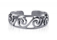 Sterling Silver Pretty 8mm Filigree Swirl Toe Ring Sterling Silver Pretty 8mm Filigree Swirl Toe Ring