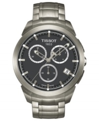 Built to last from the finest of materials, this chronograph watch from Tissot features automatic movement. Built to last from the finest of materials, this chronograph watch from Tissot features automatic movement.
