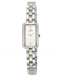 Structured lines and gold tones create a wonderful balance on this Citizen Watch. With Eco-Drive technology, harnessing both natural and artificial light. Structured lines and gold tones create a wonderful balance on this Citizen Watch. With Eco-Drive technology, harnessing both natural and artificial light.