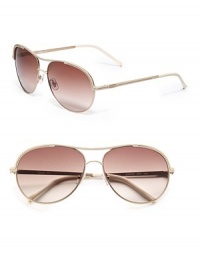 THE LOOKRound aviator silhouettePolycarbonate metal framesLogo at templesUV protectionSignature case includedTHE COLORIvory frames with light brown gradient lensesORIGINMade in FranceAdditional InformationPLEASE NOTE: Returns on FashionFix merchandise must be made within 30 days of purchase by mail only; cannot be returned to stores. THE LOOKRound aviator silhouettePolycarbonate metal framesLogo at templesUV protectionSignature case includedTHE COLORIvory frames with light brown gradient lensesORIGINMade in FranceAdditional InformationPLEASE NOTE: Returns on FashionFix merchandise must be made within 30 days of purchase by mail only; cannot be returned to stores.