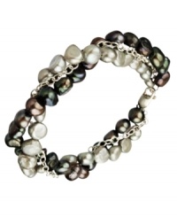 Go for a subtle hint of color. This beautiful bracelet features grey-colored cultured freshwater pearls (6-7 mm) set in sterling silver. Approximate length: 7-1/2 inches. Go for a subtle hint of color. This beautiful bracelet features grey-colored cultured freshwater pearls (6-7 mm) set in sterling silver. Approximate length: 7-1/2 inches.