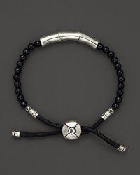 John Hardy Men's Batu Silver Bamboo with Black Chalcedony Bracelet John Hardy Men's Batu Silver Bamboo with Black Chalcedony Bracelet