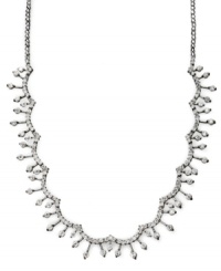 You can never have enough sparkle. B. Brilliant's stunning bib necklace features drops of round-cut cubic zirconias (3-3/4 ct. t.w.) set in sterling silver. Approximate length: 17 inches. Approximate drop: 1/4 inch. You can never have enough sparkle. B. Brilliant's stunning bib necklace features drops of round-cut cubic zirconias (3-3/4 ct. t.w.) set in sterling silver. Approximate length: 17 inches. Approximate drop: 1/4 inch.