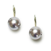 Sterling Silver Gray Shell Pearl Lever Back Earrings Sterling Silver Gray Shell Pearl Lever Back Earrings