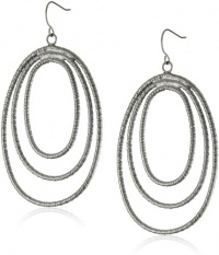 ABS By Allen Schwartz Jet Liner Hematite-Tone Gypsy Earrings ABS By Allen Schwartz Jet Liner Hematite-Tone Gypsy Earrings