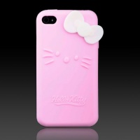 Hello Kitty Pink Silicone w bow (bow color may vary) Flexa silicone case cover for Apple iPhone 4 4G 4S Hello Kitty Pink Silicone w bow (bow color may vary) Flexa silicone case cover for Apple iPhone 4 4G 4S