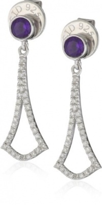 Badgley Mischka Fine Jewelry White Diamonds Amethyst Arabesque Earrings Badgley Mischka Fine Jewelry White Diamonds Amethyst Arabesque Earrings