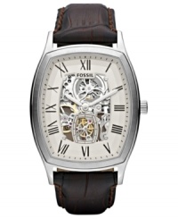 This automatic watch from Fossi's Ansel collection showcases timeless accents and exhibited accuracy at the dial. This automatic watch from Fossi's Ansel collection showcases timeless accents and exhibited accuracy at the dial.
