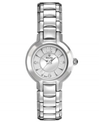 A stylish and sleek casual timepiece from Bulova that dresses up your weekend look. A stylish and sleek casual timepiece from Bulova that dresses up your weekend look.