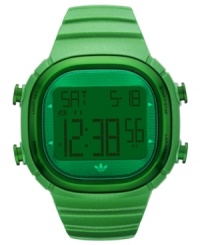 Sport some color this season with this streamlined digital watch from adidas. Sport some color this season with this streamlined digital watch from adidas.