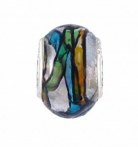 Pandora Style Charm Bead (Z118) Murano Style Glass (14mm x 10mm) (fits Troll too) ~ Solid Single Core Design Pandora Style Charm Bead (Z118) Murano Style Glass (14mm x 10mm) (fits Troll too) ~ Solid Single Core Design