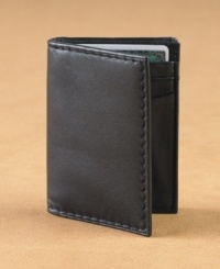 This classic lambskin bi-fold wallet by Tasso Elba is sophisticated perfection for the distinguished gentleman. This classic lambskin bi-fold wallet by Tasso Elba is sophisticated perfection for the distinguished gentleman.