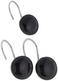 Carnation Home Fashions Color Rounds Ceramic Resin Shower Curtain Hook, Set of 12, Black Carnation Home Fashions Color Rounds Ceramic Resin Shower Curtain Hook, Set of 12, Black