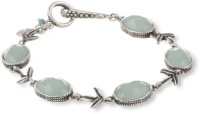 Lucky Brand Light Blue Set Stone Toggle Bracelet, 7.63 Lucky Brand Light Blue Set Stone Toggle Bracelet, 7.63