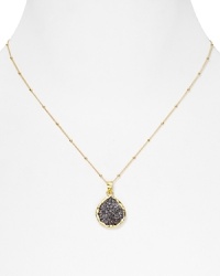 This Coralia Leets necklace flaunts an oversized drusy gemstone, textured to add even more radiance than your average crystal. This Coralia Leets necklace flaunts an oversized drusy gemstone, textured to add even more radiance than your average crystal.