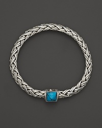 John Hardy Small Braided Chain Bracelet with Turquoise John Hardy Small Braided Chain Bracelet with Turquoise