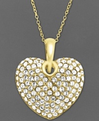 Your heart desires...some sparkle! Kaleidoscope's luminous heart pendant shines with the addition of crystals and Swarovski Elements. Setting and chain crafted in 18k gold over sterling silver. Approximate length: 18 inches. Approximate drop: 1-1/3 inches. Your heart desires...some sparkle! Kaleidoscope's luminous heart pendant shines with the addition of crystals and Swarovski Elements. Setting and chain crafted in 18k gold over sterling silver. Approximate length: 18 inches. Approximate drop: 1-1/3 inches.