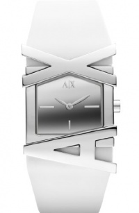 Armani Exchange Mens A|X White Rubber Strap Watch Armani Exchange Mens A|X White Rubber Strap Watch